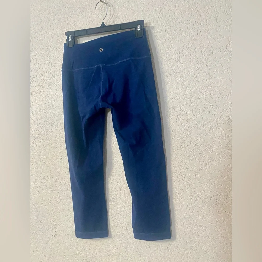 Lululemon Athletica Wunder Under High Rise Crop 21” Spray Indigo Blue size 6 - Picture 5 of 6